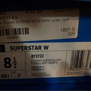 Adidas Women’s Superstar W Sneakers - White / Green / Gold